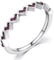 Grewod 585 Weißgold Ring Damen Herz Rot Rund Rubin Stein Schmuck Ringe Verlobungsring Größe 57 (18.1)