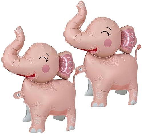 Elefant Ballons Deko,2 Stück Geburtstag Elephan Luftballons,Kinder Elefant Ballons,Folienballon Geburtstag Elephan,Party elephant luftballons,fur Thema Party Kindergeburtstag (Rosa)