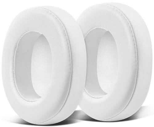 SOULWIT Almohadillas Repuesto para Lankey Sound 6S, Sound 9S Inalámbricos Auriculares, Almohadillas Cascos con Suave Piel Proteica y Espuma de Alta Densidad - Blanco
