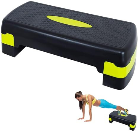 Stepper Aerobic Step de Fitness Hauteur Ajustable 10cm/15 cm, Home-Stepper, Stepbench avec Surface Antidérapante Planche aérobic pour Maison/Gym Exercice/Bureau