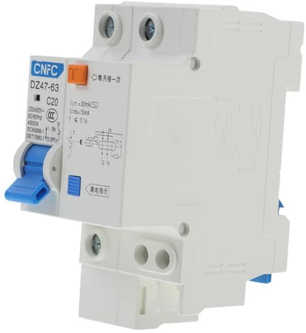 Gadpiparty 220V Haushalts Leistungsschalter Kleiner Elektrischer Fehlerstromschutzschalter zum Schutz Überlastung für Garagen Werkstätten und Nebengebäude Gewährleistet