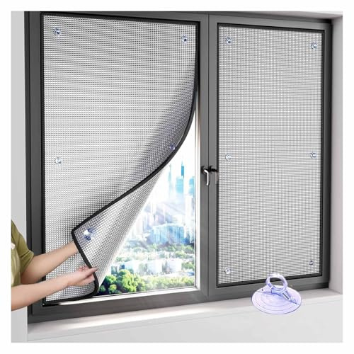 Generico Pellicola per Finestre Oscurante Totale Pellicola Riflettente Anti-Calore con Ventosa Pellicola Isolante Raffreddamento in Alluminio per Ufficio Bagno(40x80cm)