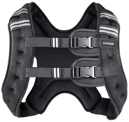 Komodo Weighted Vest Neoprene Cardio Running Workout Clothing | Adjustable straps, Reflective strips, Pre-filled with iron filing sand, Breathable