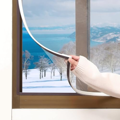 Magnetisches Fenster-Isolier-Set, transparente Folie mit weißem Rahmen, max. 99 x 129 cm, passend für jede Größe kleiner