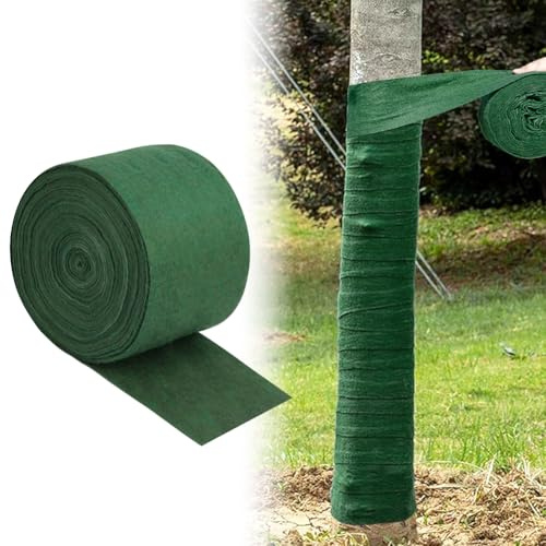 NUTKIT Baumschutzfolie, 18cm x 10M Baum Winterschutz Wickelstreifen Grün | Frostschutz ＆ Feuchtigkeit Baumschutzbandage, Baumstamm Schutzband Für Umpflanzen von Pflanzen, Warmhalten und Befeuchten