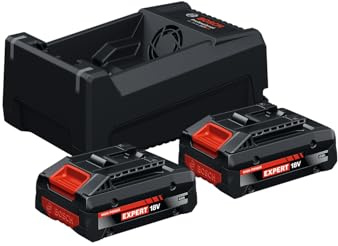 Bosch EXPERT 18V System Hochleistungs-Starter-Set EXBA18V-40 kombiniert mit Schnellladegerät GAL 12V/18-80 (bis zu 2000 W max. Leistung)