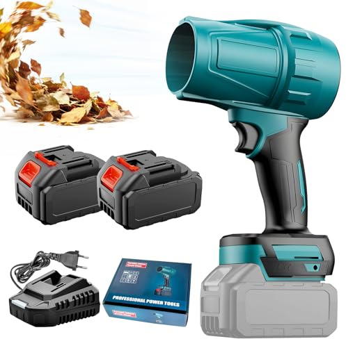 blayram Akku-Gebläse Turbo Kompatibel mit Makita 18V Akkus, 38000 RPM Bürstenloses Laubbläser Akku mit 2 * 4.0Ah Akkus zum Entfernen von Laub, Staub & Schnee