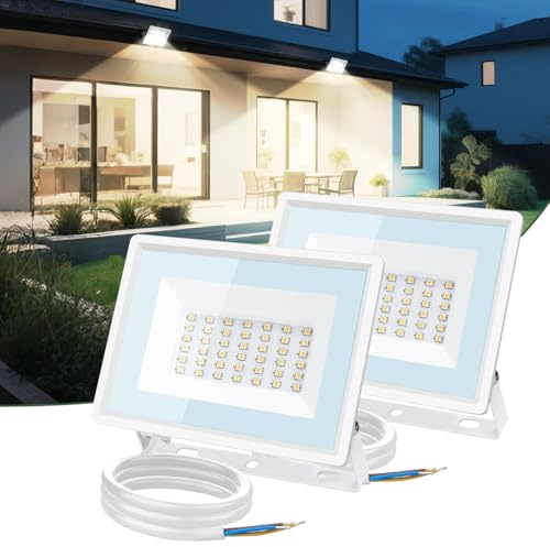Aigostar 2er-Pack LED Strahler Außen 30W,2510LM Superhell LED Fluter,IP65 Wasserdicht Außenstrahler,4000K Naturweiß Scheinwerfer Wandleuchtefür Garten,Innenhöfe,Garage,Hotel
