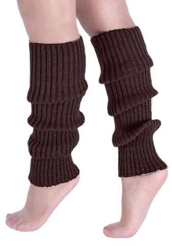 MUNSKT 1 pair of Leg Warmer for Women Girls,Black or white Soft Winter Knit Socks Athletic Stretch Knee High Women's Leg Warmer,80/90s Party Neon Ballet Dance Ice Skating Accessories