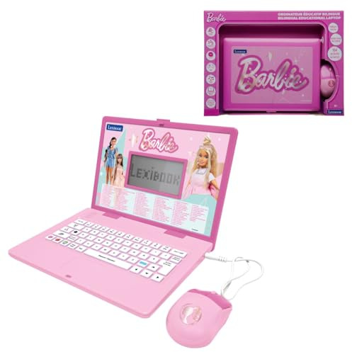 Lexibook, Barbie Lerncomputer für Kinder, JC601BBi1LXB | Englisch/Französisch, 164 Aktivitäten, Mathematik, Logikspiele, Musikmodus, großes LCD-Display