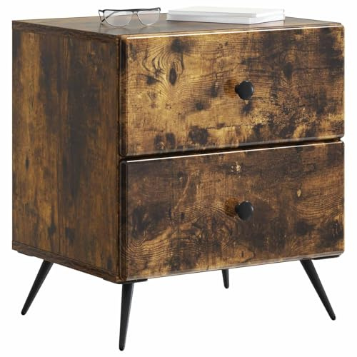 vidaXL Nachttisch 2 pcs Geräucherte Eiche 43 x 34,5 x 47,5 cm, Geräumiger Nachttisch, rechteckiger Beistelltisch, modernes Schlafzimmermöbel, praktische Ablageflächen, Akzente im Raum
