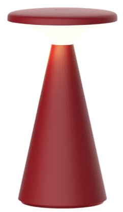 Luxus Europe - Tischlampe Zakynthos Bordeaux - Kabellose Outdoor-Tischlampe – USB-C wiederaufladbar – Dimmbar – Warmweiß – Wasserfest