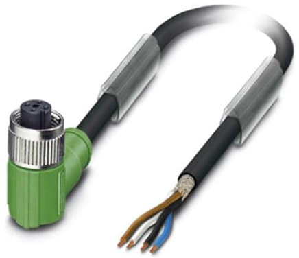 Phoenix Contact SAC-4P-10.0-PUR/M12FR SH konfektioniertes Sensorkabel Buchse gewinkelt/offenes Ende, Länge 10m
