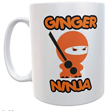 Decalarama Ginger Mug Gift - Ginger Ninja - Funny Novelty Cute Redhead Present