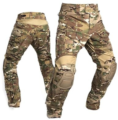 Taktische Gen3 Hose für Kampfuniformen, für Herren, mit Kniepolsterung, geeignet für Softair, Paintball, Schießsport, nachgebildete Militärausrüstung, mit Multicam Tarnmuster M