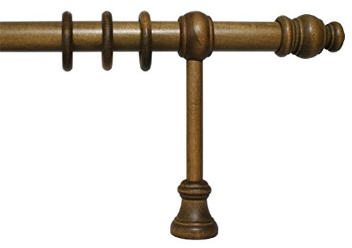 Gardinenstange aus Holz mit 28 mm Durchmesser in Eiche rustikal, viele Größen, 200 cm