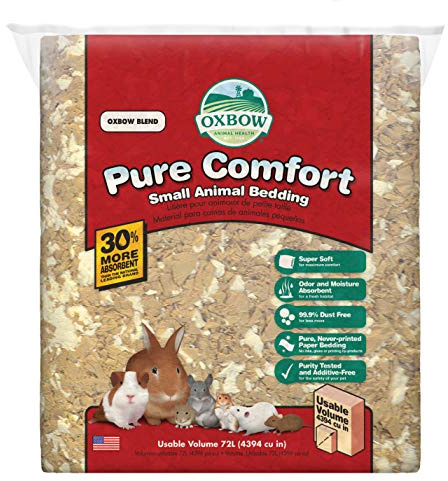 Oxbow Pure Comfort Bedding, Rabbit, Hamster, & Guinea Pig Bedding, Bunny Supplies for Litter Box, Pet Safe, Low Dust, Oxbow Blend, 72 Liter Bag