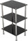king MAHARA 3 Tier Chrome Effect Black Glass Shelving Unit - Tempered Safety Glass Shelves Max 5kg Each - Storage Unit W40cm x D30cm x H61cm - Bedroom Storage/Living Room Accessories/Home Accessories