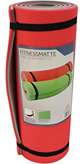 Robuste Fitnessmatte Yogamatte Rot grau 180 x 50 x 1,2 cm