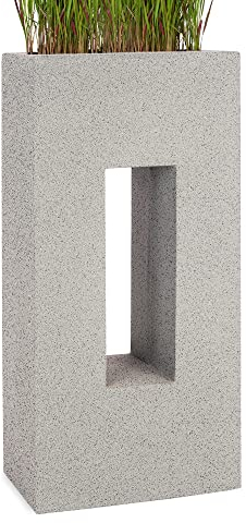 Pflanzwerk® Pflanzkübel Vista Granit Grau 92x45x27cm *Frostbeständiger Blumenkübel* *UV-Schutz* *Qualitätsware*