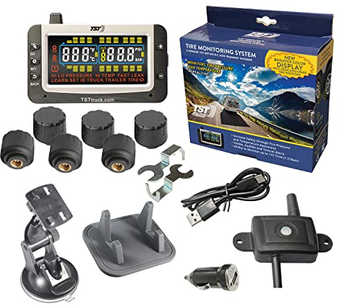 TST 507 Series TPMS - RV Tire Pressure Monitoring System with 6 Cap Sensors & Color Display Monitor for Travel Trailers, Campers and Motorhomes
