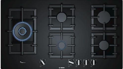 Bosch Serie 6 pps9 a6 °C90 N Built-in Gas Hob Black Hob – Plate (Built-in, Gas Hob, Black Glass, Cast Iron, 1000 W)