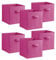 Urban Living Multi Purpose 31cm Cubic Storage Box Collapsible Organiser Storage Cube Basket Bin for Clothes, Toys, Books, DVDs, Bedding, Towels and More... (Pink x6)
