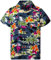 King Kameha Funky Hawaii-Hemd, Herren, Kurzarm, Flamingos, Schwarz, S