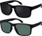 La Optica B.L.M. Sonnenbrille Herren UV400 Retro Sportbrille Fahrradbrille - Doppelpack Set Gummiert Schwarz (1 x Grau, 1 x Grün Klassisch)