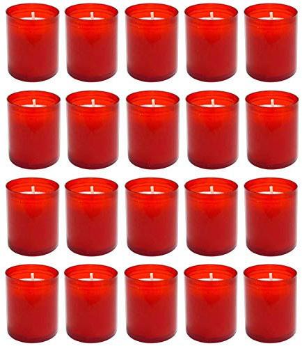 20er Set Grablicht Rot Grabkerze Kleine Friedhofskerzen Grabbrenner Nr.24 Gedenkkerze Grableuchte Trauerlicht Grablichtkerze Grabdekoration