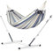 LA SIESTA® - Brisa - Klassische Doppel + Stahl-Gestell Hängematte, handgefertigt in Kolumbien, mit 160 cm Breite für entspannte Momente drinnen und draußen. (Sea Salt)