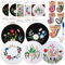 FEPITO 5 Sets Stick Starter Kit mit Muster und Anleitung Kreuzstich Kit Inklusive 5 teiliger Stickerei Kleidung mit Blumenmuster, 2 teiligen Stickrahmen aus Kunststoff, Farbfaden Nadel Kit