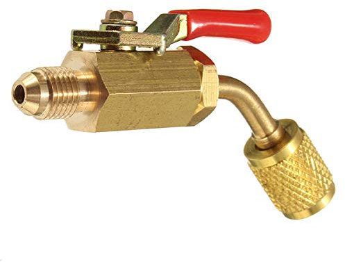 KingLan Rotes Messing-Absperrventil Für A/C-Ladeschläuche HVAC 1/4 Inch Ac-Kältemittel R410A R134A