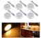 Midore Unterbauleuchte Küche LED 4er Set 10W Rund Kabinett Beleuchtung LED Schrankbeleuchtung Vitrinenbeleuchtung mit Stecker und 3M Kleber 6000K