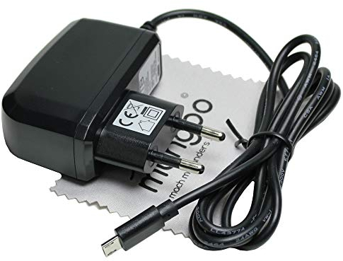 Ladegerät passend für Anker LC90, LC130, LC40 Bolder Taschenlampen Micro-USB Ladekabel Kabel Netzladegerät 2A OTB mit mungoo Displayputztuch