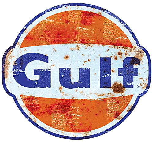 Graphic Express Gulf Oil Aufkleber 05 bis 120 cm Used-Effekt Racing Le Mans Herbie 53 Cox Scratched v2 (110 cm)