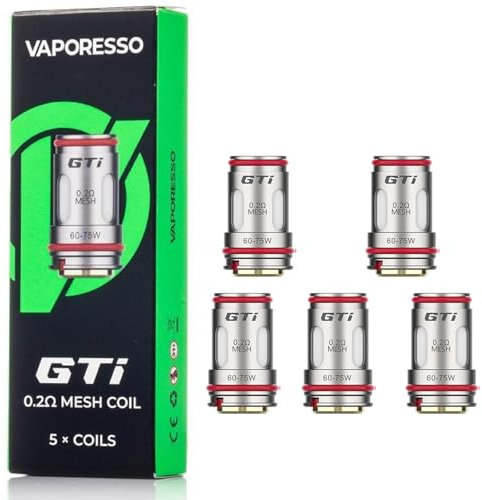 Vaporesso GTi Mesh Coil 0,2 Ohm 0,4 Ohm | 5 Stück Original Vaporesso Kopf Verdampfer für E-Zigarette iTank Pod Target 100 Target 200 Target 80 Kit (GTi Mesh Coil 0,2 Ohm)