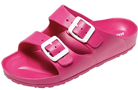 JOMIX Ciabatte Donna Estive Casa Comode Gomma Pantofole Mare Piscina Spiaggia Doccia Plastica Doppia Fascia SD2211 (D fuxia, 41)