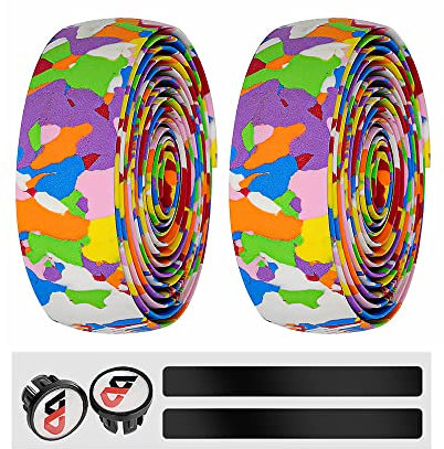 YAEOSNSI Bike Handlebar Tape Self Adhesive EVA Touring Bicycle Handlebar Cycling Bicycle Handle Wraps Road Bike Bar Tape for Road Bike (Multicolored)