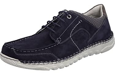 Josef Seibel Herren Bequemschuhe Wilson 10,Weite H (Weit),Wechselfußbett,Schnuerschuhe,Schnuerer,straßenschuhe,Blau (Ocean-Kombi),42 EU