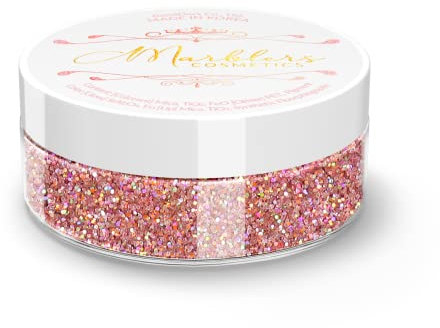MARBLERS Cosmetic Grade Fine Holographic Glitter [Holo Pink Rose] 0.18oz (5g) | Non-Toxic | Vegan | Cruelty-Free | Eyeshadow, Nail Polish, Nail Art | Festival, Rave & Party Makeup | Body & Face