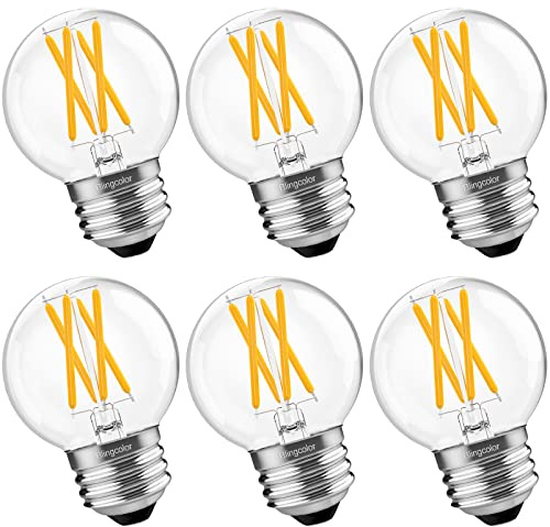 E26 LED-lampa 60 Watt ekvivalent, dimbar E26 LED-lampa mjuk vit 3000K, 6-pack G16 1/2 Globe LED Edison glödlampor, G50/G16.5 LED-glödlampor 6W för hänge, sminkbord, hallarmaturer, AC 120V, 600lm