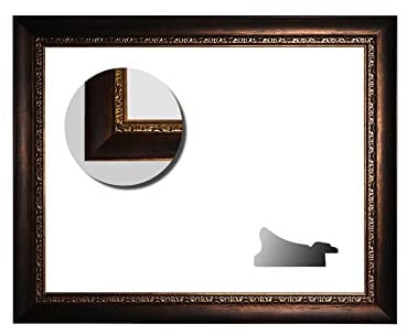 Barockrahmen braun mit verzierter Kante, Serie 370 - Leerrahmen, 60 x 80 cm