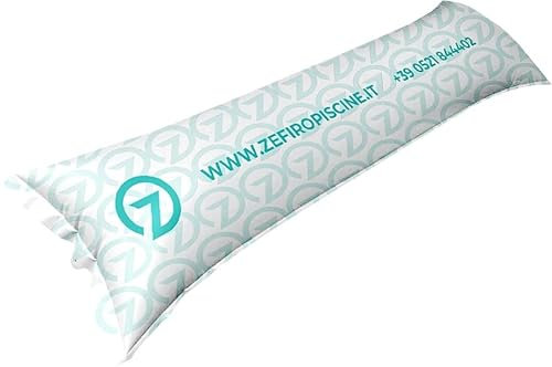 Zefiro Camera Cuscino Gonfiabile ad Aria Galleggiante Air Rettangolare Cm 140x45 per Sollevamento Telo Invernale Copertura Piscina con 2 Passacorda - Alta QUALITA' - Novita' - Made in Italy