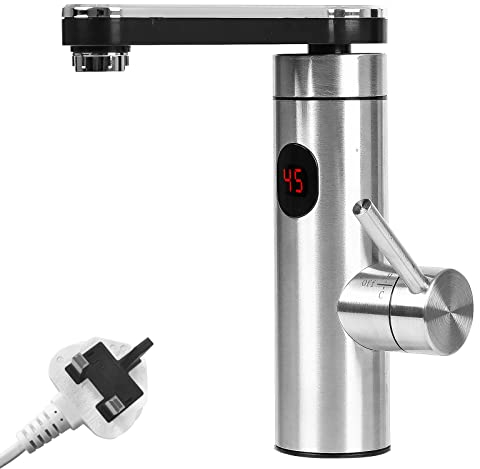 Instant Tankless Electric Hot Water Faucet,WMLBK Instant Water Hot Tap Electric Sink Heating Tap 360° Swivel Kitchen Instant Heating Hot Water Tap with LED Digital Display for Kitchen Bathroom