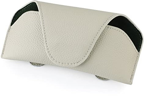 KEVANCHO Magnetic Sunglass Holder for Car Visor Clip, Leather Car Glasses Holder, Visor Accessories Eyeglasses Holder Glasses Storage Case (02-Grey)