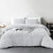 My home store Seersucker Grey Double Duvet Cover Set with 2 Pillowcases – Soft Breathable 3 Pcs Quilt Cover Polyester Cotton Bedding Set