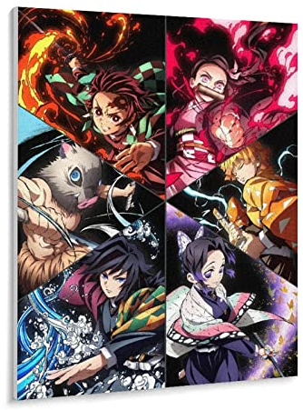 Puzzle 1000 Stück Anime Demon Slayer Poster Papier Kinderspielzeug Dekompression Spiel(38x26cm)-468