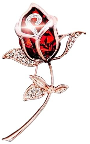 Gimiro Damen Brosche geklügelte Kamelie Strass Perlen Rosen Anstecknadeln Blazer Kleid Clipper für Hochzeit Modeaccessoires (Q)