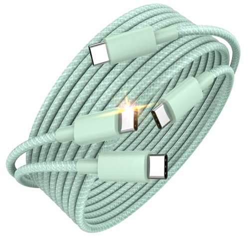 ANMIEL 240W USB C to USB C Cable 2M+2M C to C Type Fast Charging Cable Braided USB C Charger Cable,for iPhone 15, MacBook, Samsung S23/S22/Note 20,iPad Pro Air Type C Cord-Green